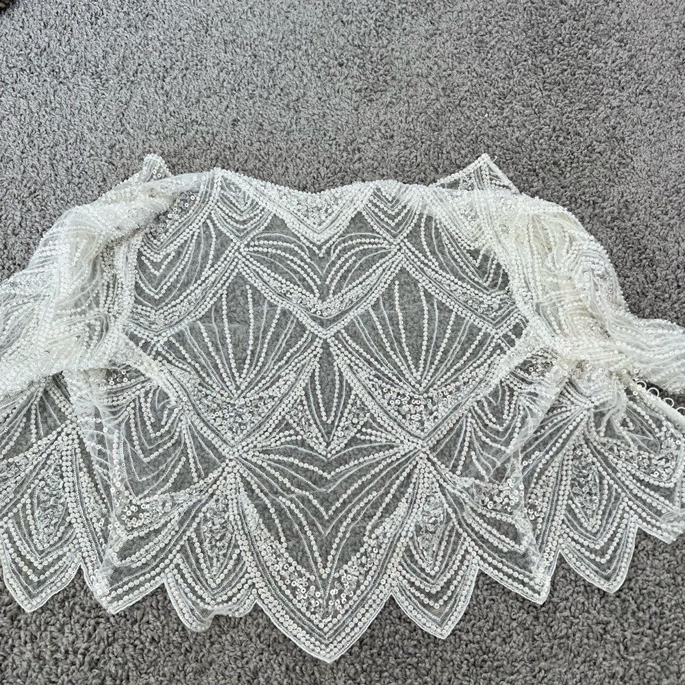 Eva Lendel Amani Bridal Bolero for Wedding Dress Contemporary 1920s Flapper Glam - Picture 6 of 16